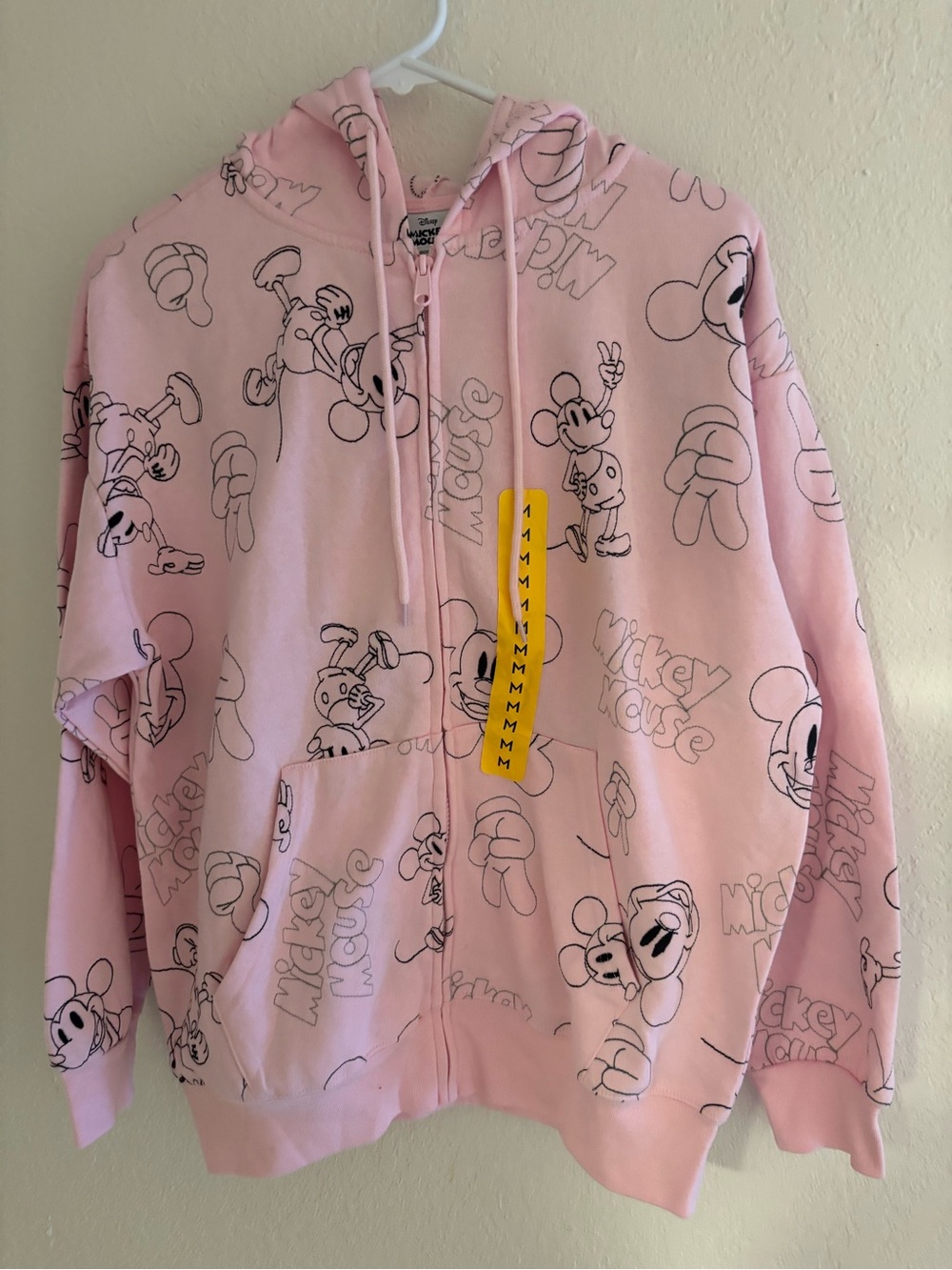 Disney Pink Mickey Mouse Outline Zip Hoodie